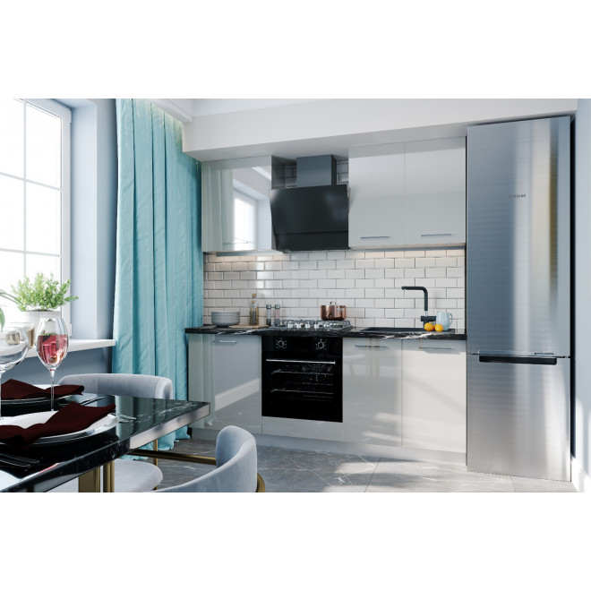 Модульный кухонный гарнитур Амика 2,0 м серый перламутровый