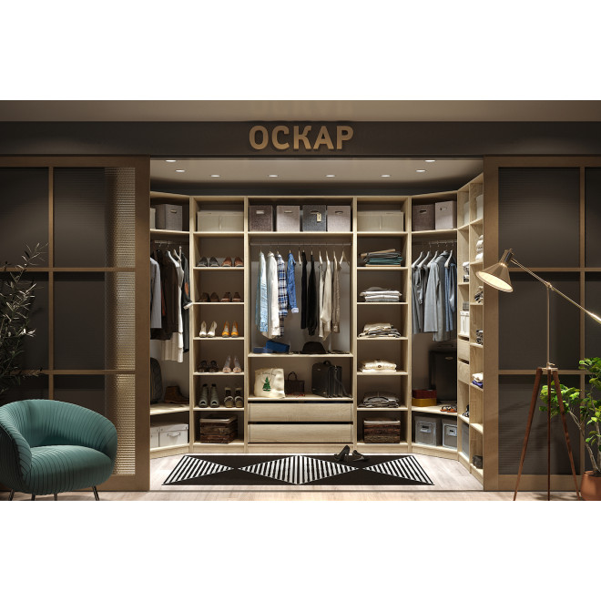 Корпус шкафа 1-дверного Оскар 50х236х58 см, дуб Сонома