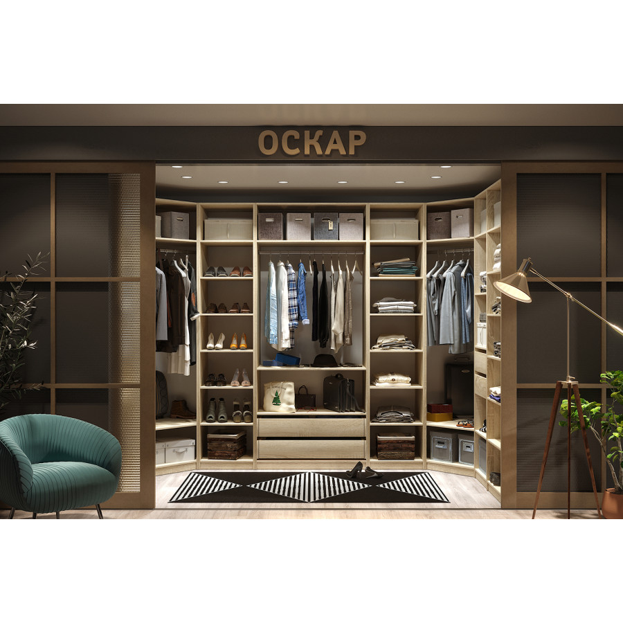 Корпус шкафа 2-дверного Оскар 75х236х58 см, дуб Сонома