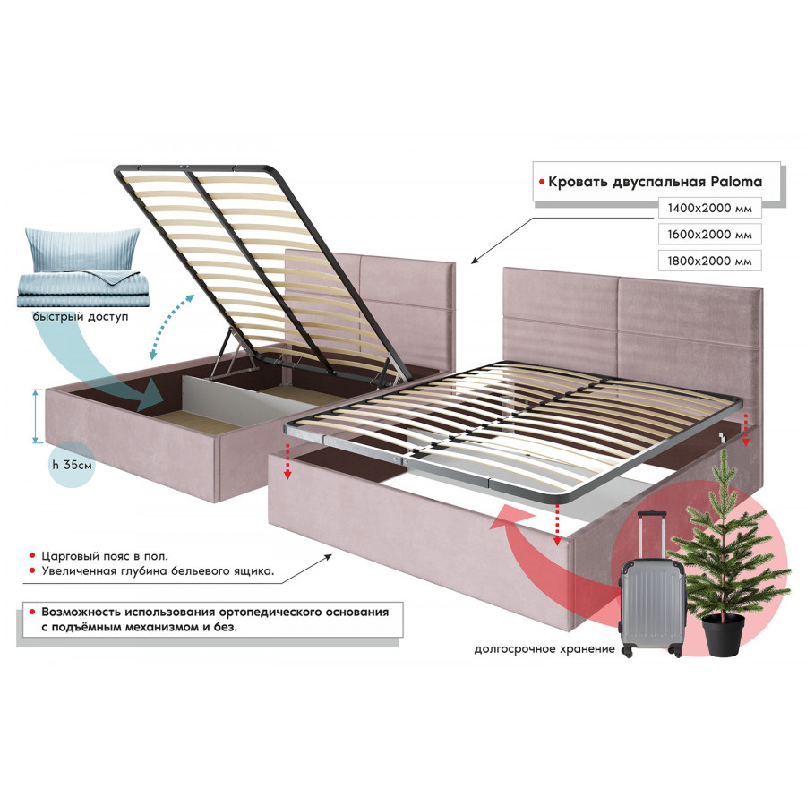 Каркас кровати Paloma 140х200
