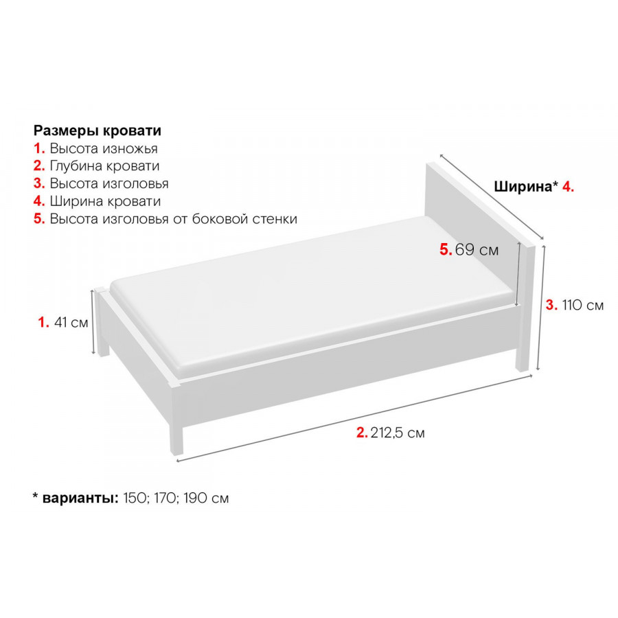 Каркас кровати Elsi