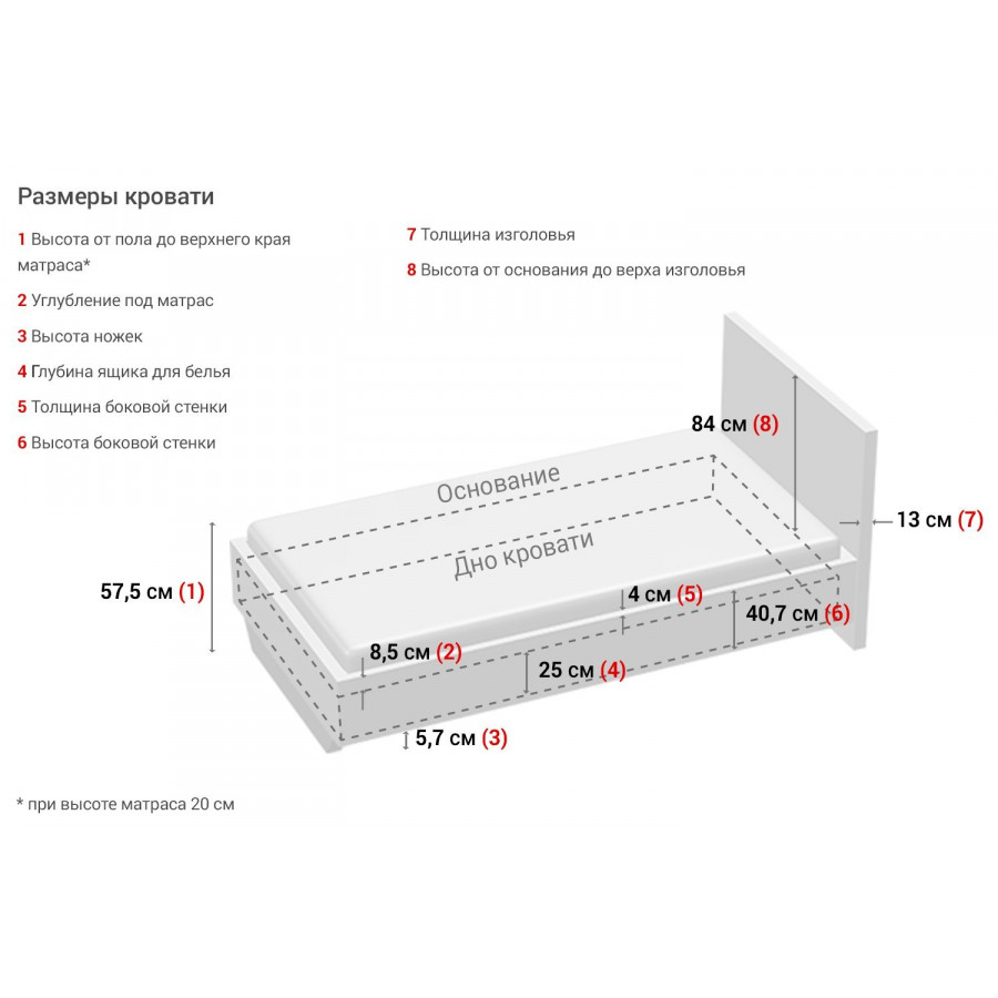 Кровать c подъёмным механизмом Muza 140х200